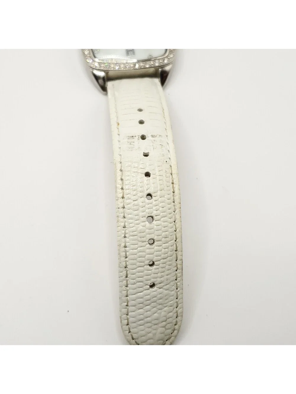 Joan Rivers Classics Watch New Battery White Band 38mm Square MOP Dial